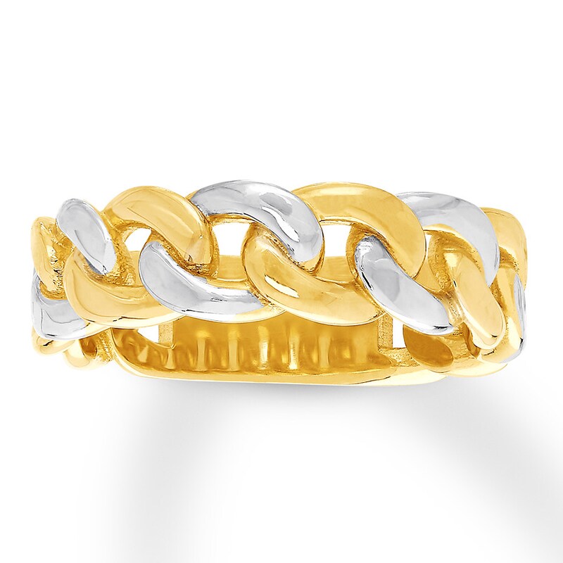 Chain Ring 10K Two-Tone Gold