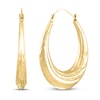 Thumbnail Image 0 of Oval Hoop Earrings 14K Yellow Gold
