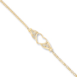 Heart Anklet 14K Yellow Gold