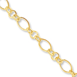Open Link Anklet 14K Yellow Gold 11&quot;