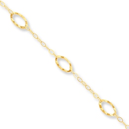 Oval Anklet 14K Yellow Gold 10&quot;