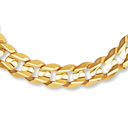 Solid Curb Link Bracelet 10K Yellow Gold 9&quot;