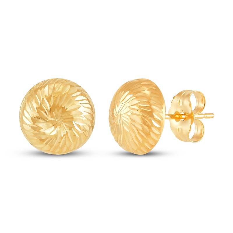 Main Image 1 of Dome Stud Earrings 14K Yellow Gold 8.5mm