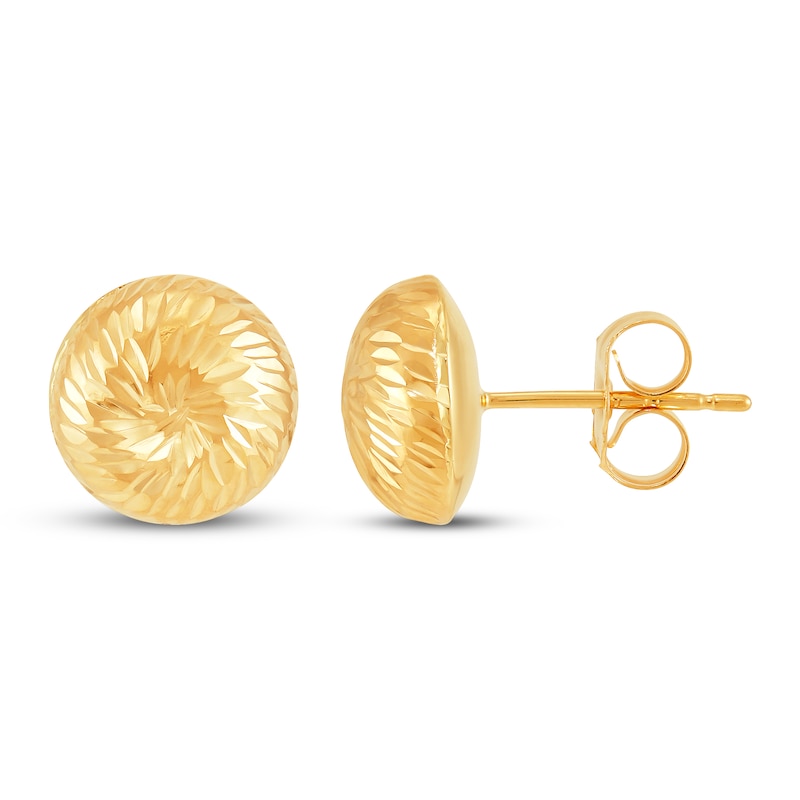Main Image 2 of Dome Stud Earrings 14K Yellow Gold 8.5mm