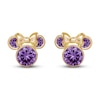 Thumbnail Image 1 of Children's Minnie Mouse Purple Cubic Zirconia Stud Earrings 14K Yellow Gold