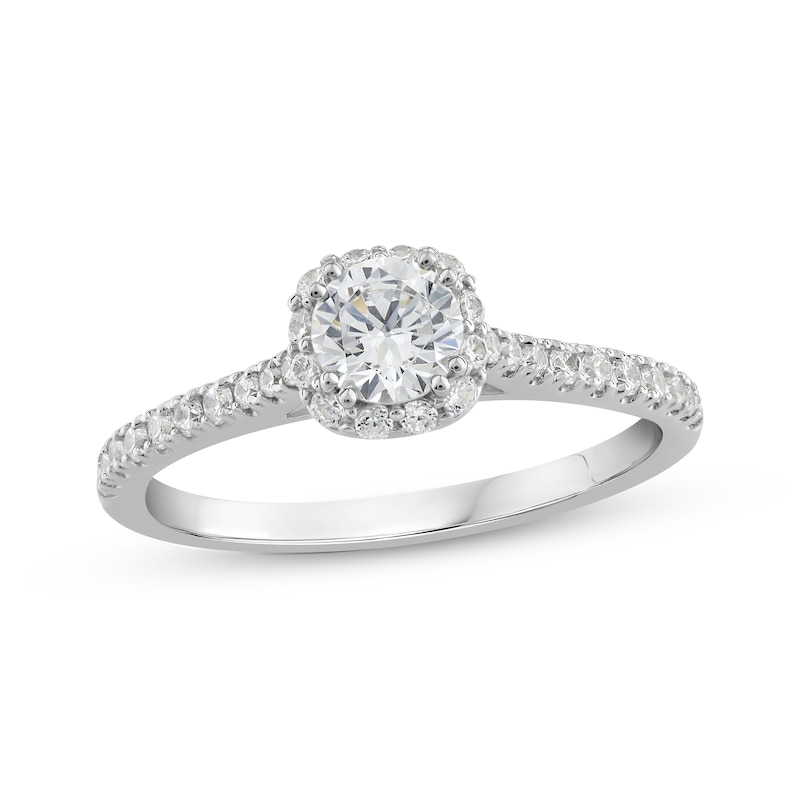 Lab-Created Diamonds by KAY Engagement Ring 3/4 ct tw Round-cut 14K White Gold