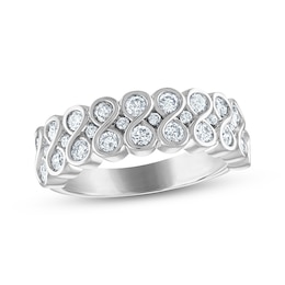 Every Moment Diamond Stacked Infinity Band 1 ct tw 14K White Gold