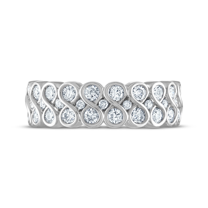 Every Moment Diamond Stacked Infinity Band 1 ct tw 14K White Gold
