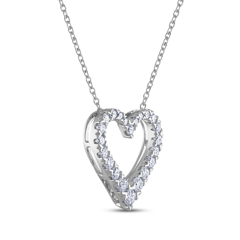 Main Image 2 of THE LEO Diamond Heart Necklace 3/4 ct tw 14K White Gold 19”