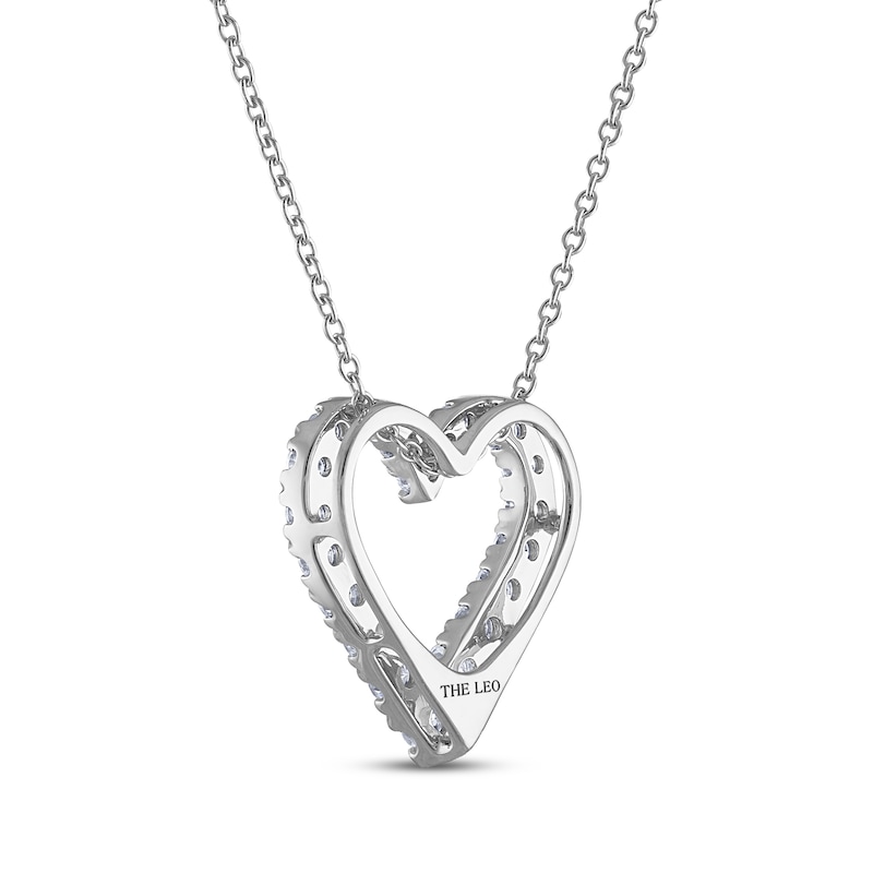 Main Image 3 of THE LEO Diamond Heart Necklace 3/4 ct tw 14K White Gold 19”
