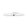 Thumbnail Image 0 of Heart-Shaped Amethyst & White Lab-Created Sapphire "Mom" Infinity Bolo Bracelet Sterling Silver