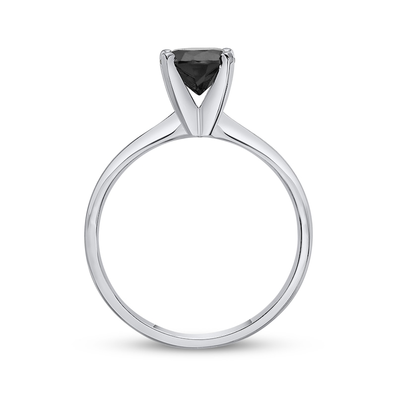 Main Image 3 of Black Diamond Solitaire Ring 2 ct tw 14K White Gold