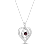 Thumbnail Image 2 of Unstoppable Love Lab-Created Ruby & White Lab-Created Sapphire Heart Loop Necklace Sterling Silver 18"