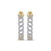 Thumbnail Image 2 of Diamond Cuban Curb Chain-Style Open Hoop Earrings 1/10 ct tw 10K Yellow Gold