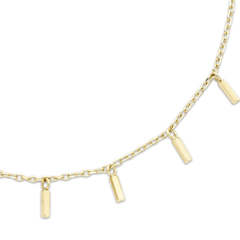 Bar Drop Station Necklace 10K Yellow Gold 18"