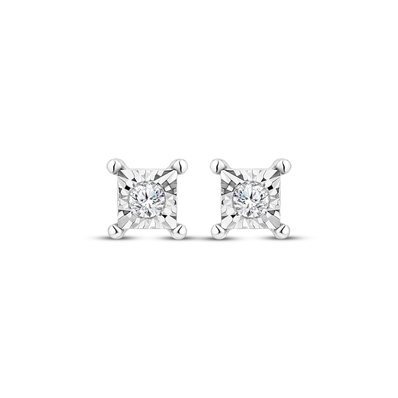 Main Image 2 of Diamond Solitaire Stud Earrings 1/6 ct tw Sterling Silver (J/I3)
