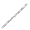 Thumbnail Image 1 of White Lab-Created Sapphire Halo Link Bracelet Sterling Silver 7.5"
