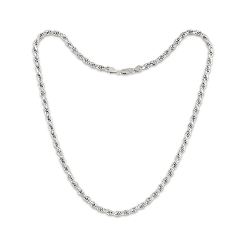 Solid Diamond-Cut Rope Chain Necklace Sterling Silver 18"