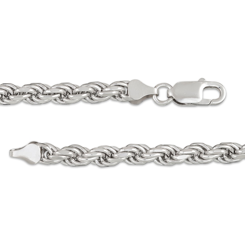 Solid Diamond-Cut Rope Chain Necklace Sterling Silver 18"