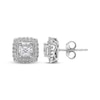Thumbnail Image 0 of Princess-Cut Diamond Scallop Frame Stud Earrings 1/2 ct tw 10K White Gold