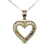 Thumbnail Image 1 of Diamond-Cut Mirror Heart Necklace 10K Yellow Gold 18"