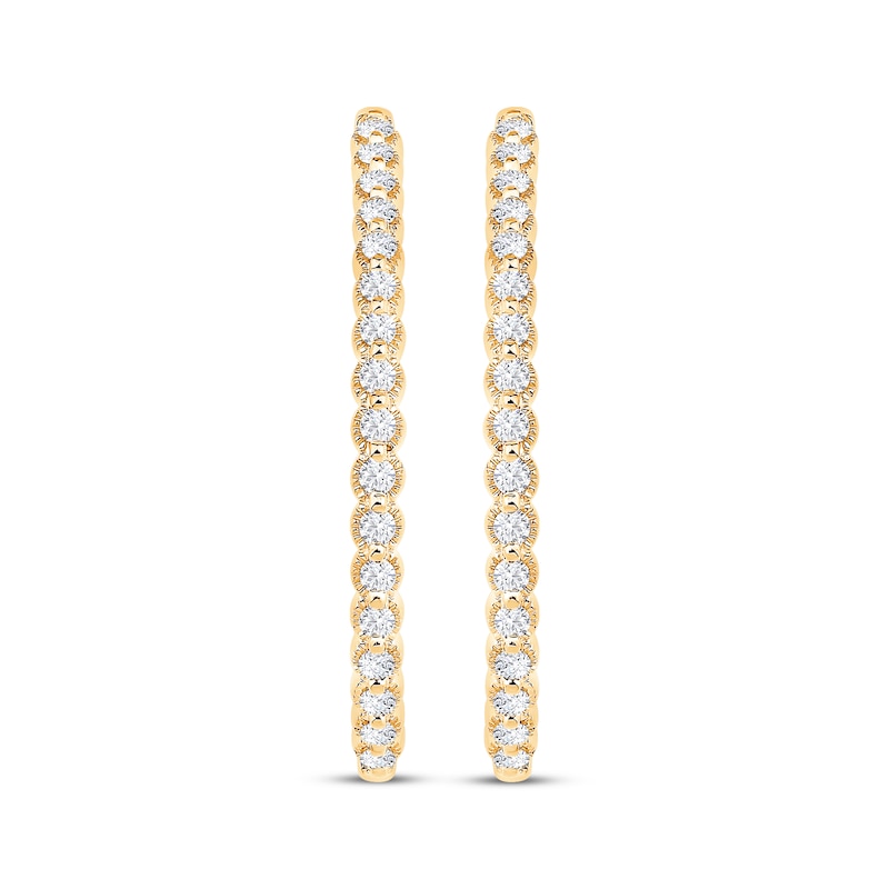 Unstoppable Love Diamond Double Hoop Earrings 1/3 ct tw 10K Yellow Gold