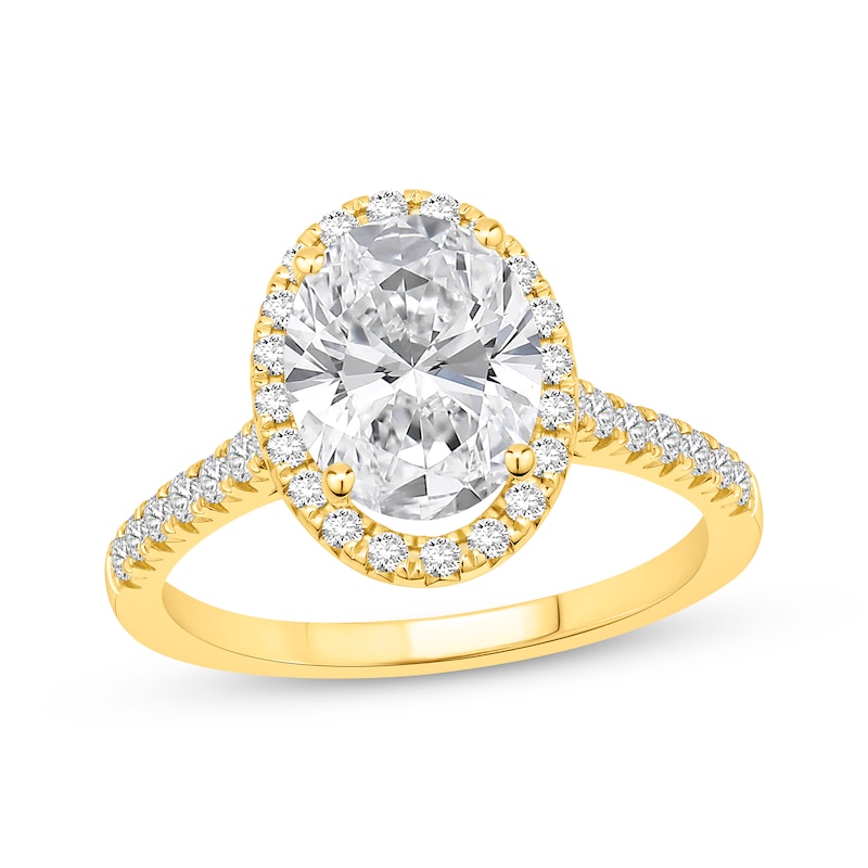 Main Image 1 of Adore Lab-Grown Diamonds Oval-Cut Halo Engagement Ring 2-3/8 ct tw 14K Yellow Gold