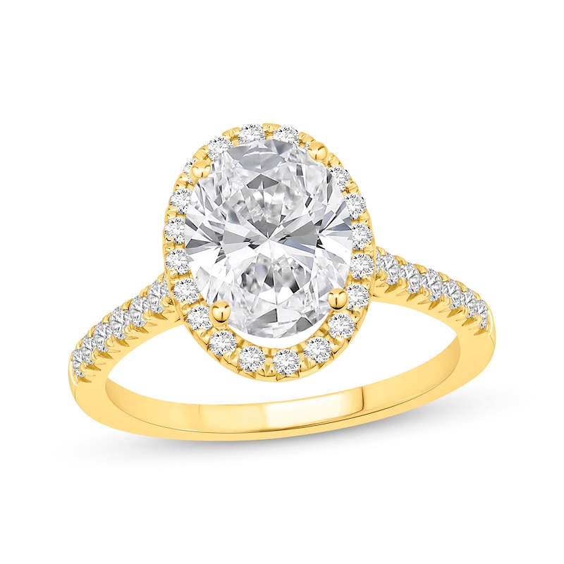 Lab-Created Diamonds by KAY Oval-Cut Halo Engagement Ring 2-3/8 ct tw 14K Yellow Gold