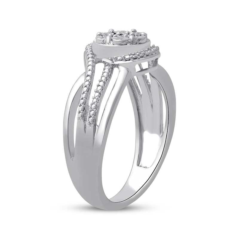 Main Image 2 of Diamond Accent Bypass Ring Sterling Silver
