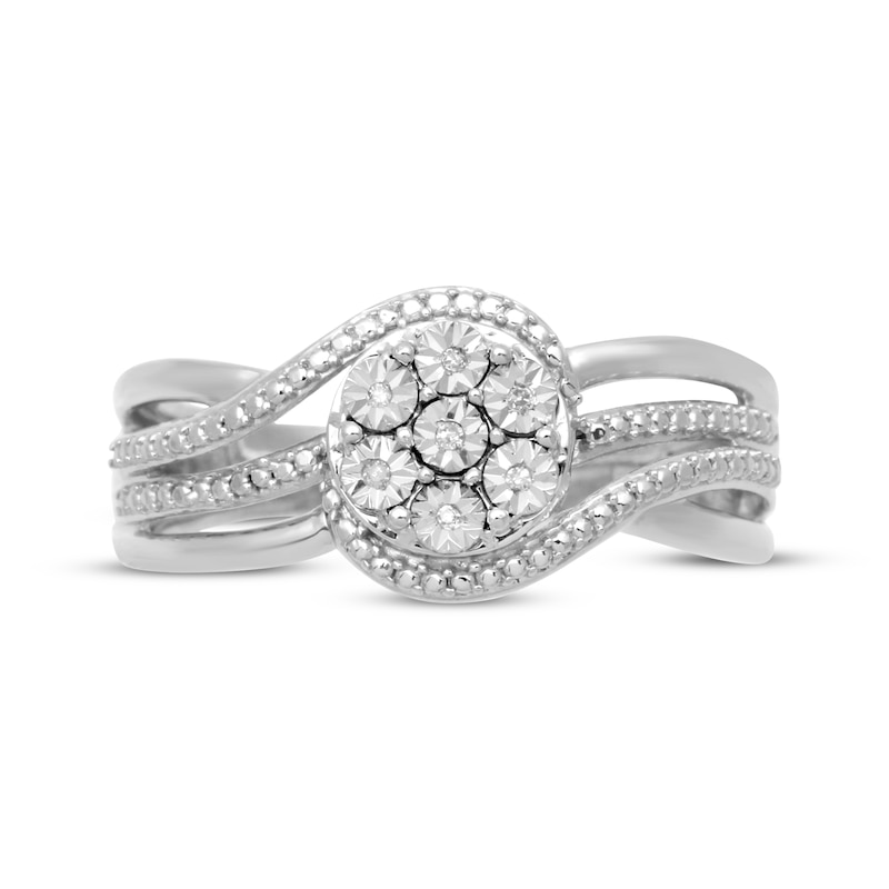 Diamond Accent Bypass Ring Sterling Silver