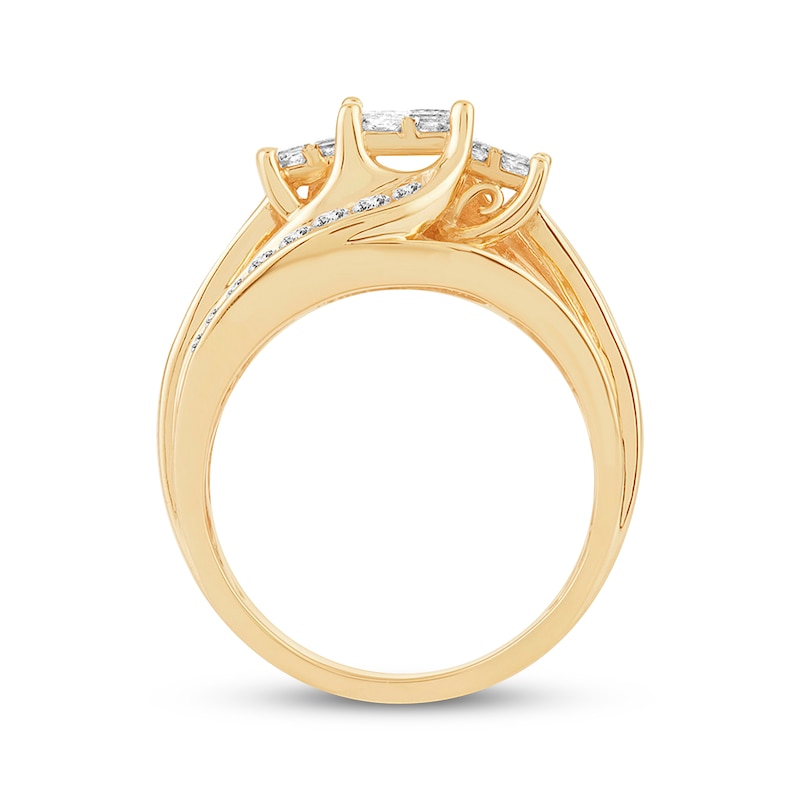 Main Image 2 of Adore Diamond Engagement Ring 1 ct tw Princess & Round 10K Yellow Gold