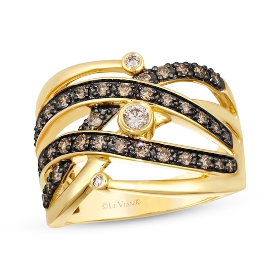 Le Vian Diamond Crossover Ring 5/8 ct tw 14K Honey Gold
