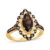 Thumbnail Image 1 of Le Vian Marquise-Cut Chocolate Quartz Ring 1/2 ct tw Diamonds 14K Honey Gold