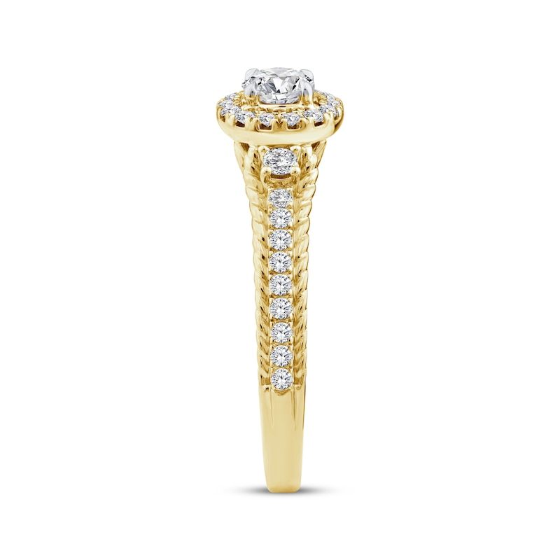 Main Image 2 of Threads of Love Round-Cut Diamond Engagement Ring 5/8 ct tw 14K Yellow Gold