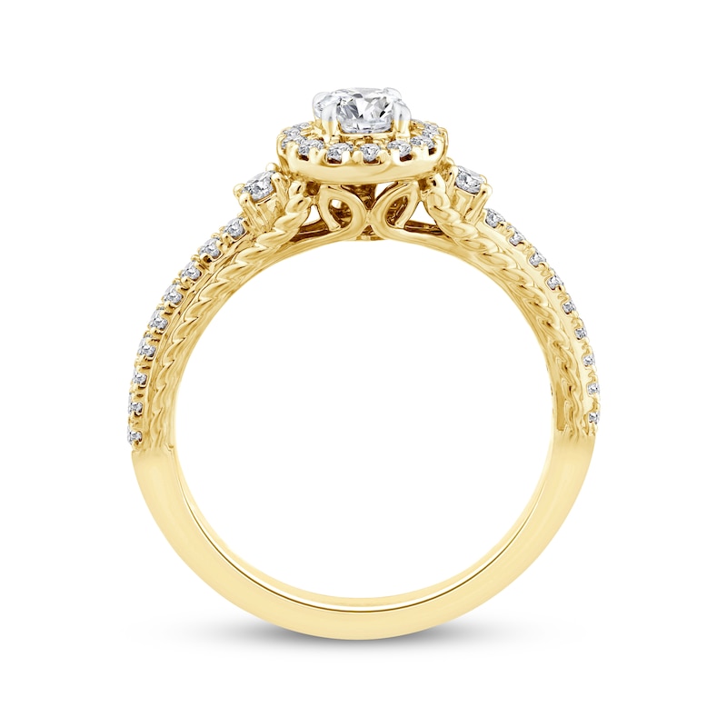 Main Image 3 of Threads of Love Round-Cut Diamond Engagement Ring 5/8 ct tw 14K Yellow Gold