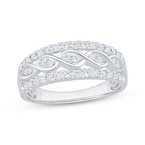 Diamond Twist Anniversary Ring 1/2 ct tw 10K White Gold