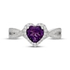 Thumbnail Image 3 of Neil Lane Heart-Shaped Amethyst & Diamond Halo Engagement Ring 3/8 ct tw 14K White Gold
