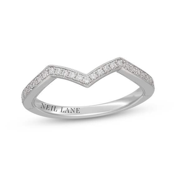 Neil Lane Diamond Chevron Wedding Band 1/5 ct tw 14K White Gold