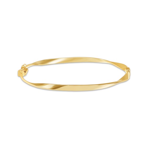 Twist Bangle Bracelet 14K Yellow Gold 8"