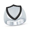 Thumbnail Image 1 of Men's Black Diamond Shield Ring 1/2 ct tw Sterling Silver