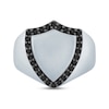 Thumbnail Image 3 of Men's Black Diamond Shield Ring 1/2 ct tw Sterling Silver