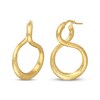 Thumbnail Image 1 of Satin-Finish Figure-Eight Hoop Earrings 14K Gold