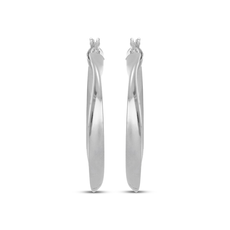 Main Image 2 of Polished Twist Hoop Earrings Hollow Sterling Silver 30mm