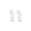 Thumbnail Image 2 of Baguette-Cut Diamond Five-Stone Curve Stud Earrings 1/3 ct tw 10K White Gold