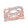 Thumbnail Image 1 of Diamond Multi-Row Crisscross Ring 1/2 ct tw 14K Rose Gold