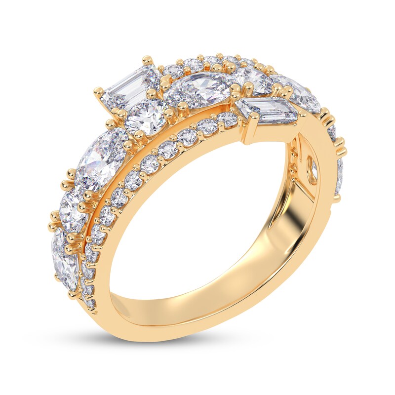 Main Image 2 of KAY Lab-Grown Diamonds Oval, Emerald & Round-Cut Wrap Ring 2 ct tw 14K Yellow Gold