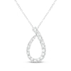 Thumbnail Image 1 of KAY Lab-Grown Diamonds Graduated Teardrop Necklace 1/2 ct tw 14K White Gold 18"