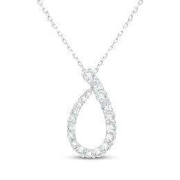 KAY Lab-Grown Diamonds Graduated Teardrop Necklace 1/2 ct tw 14K White Gold 18"