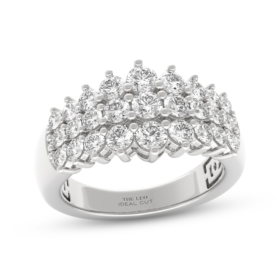 THE LEO Ideal Cut Diamond Anniversary Ring 1-3/4 ct tw 14K White Gold