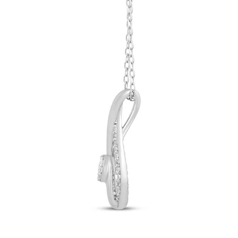 Main Image 2 of Diamond Swirl Necklace 1/4 ct tw Sterling Silver